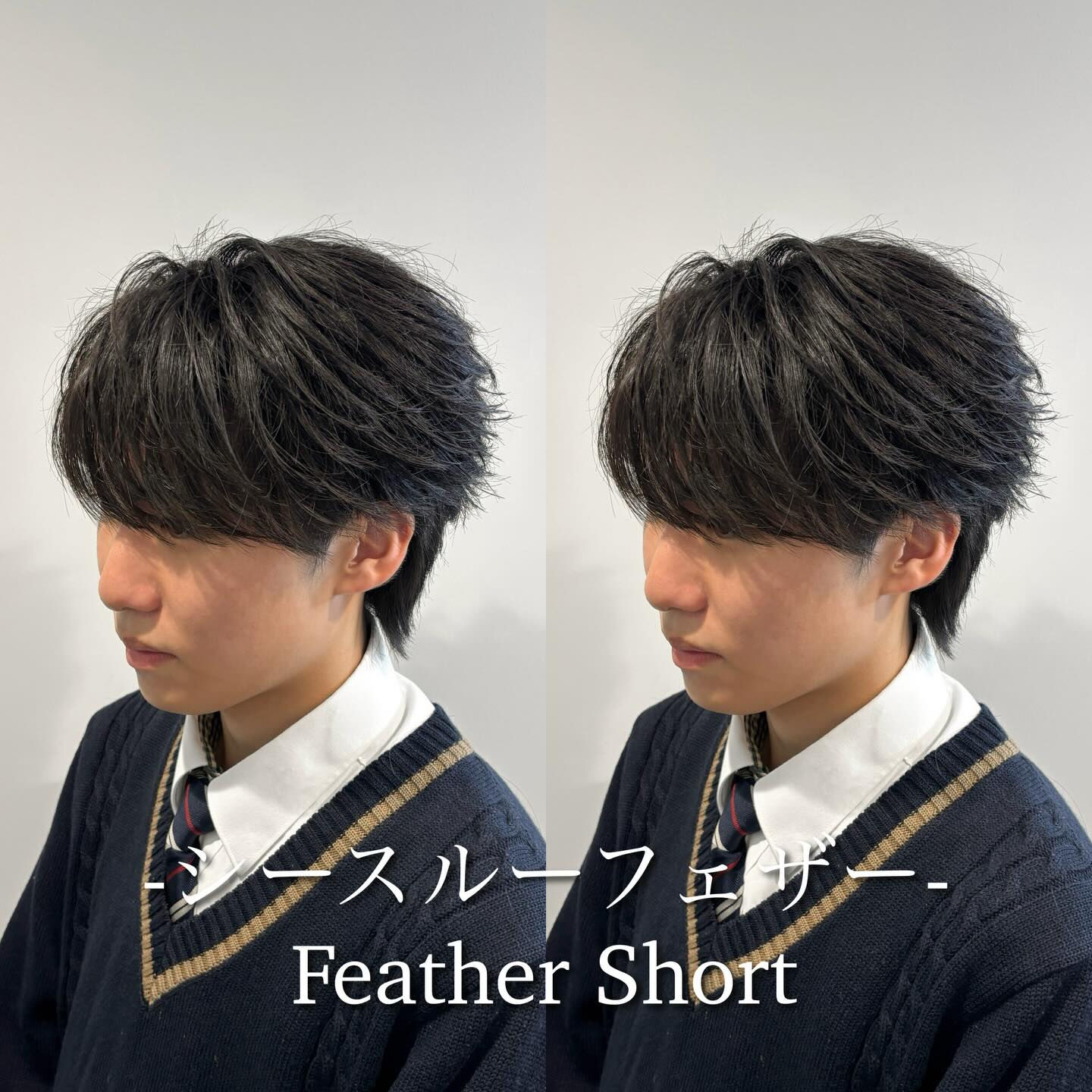 【シースルーフェザーショート】